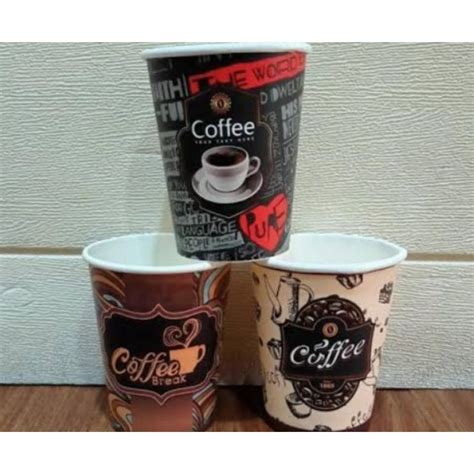 Jual Hot Paper Cup Motif Gelas Cup Kertas Kopi Tahan Panas 8 Oz Cup