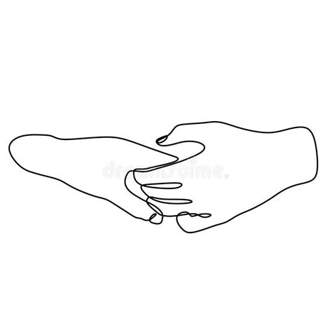 Continuous Line Hand One Line Drawing Beauty Hand Isolated On White