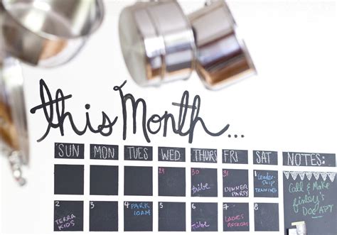 DIY Chalkboard Wall Calendar « Jen Loves Kev