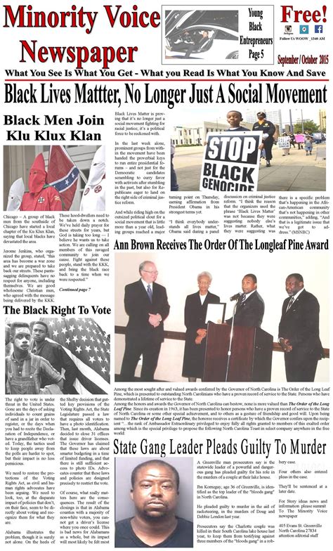 Woow 1340 Am/Minority Voice Newspaper | Greenville NC