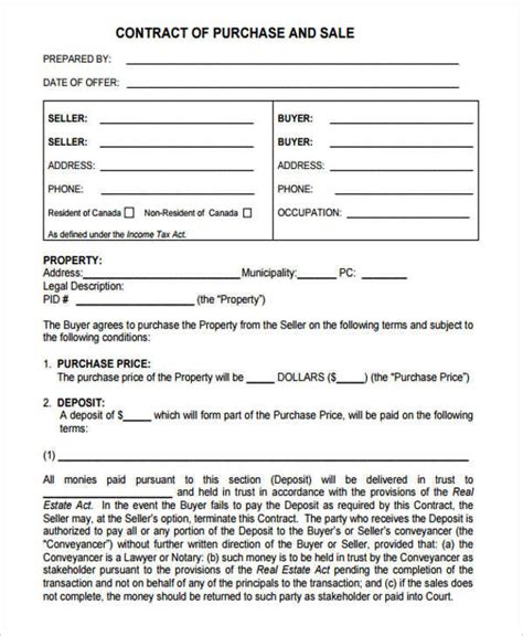 Land Sales Contract Template