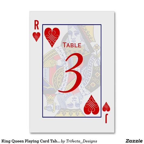 King Queen Playing Card Table Cards | Zazzle | Table cards, Cards ...