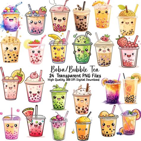 Delightful Bubble Tea Clipart Boba Tea Bubble Tea Stickers Png