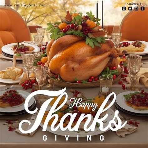 Premium PSD Free Psd Thanksgiving Social Media Post Design