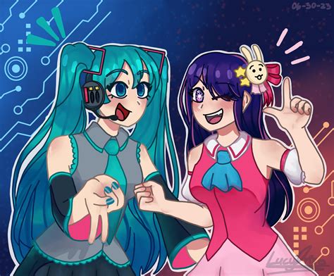 Hatsune Miku And Hoshino Ai Lucy Drize Illustrations ART Street