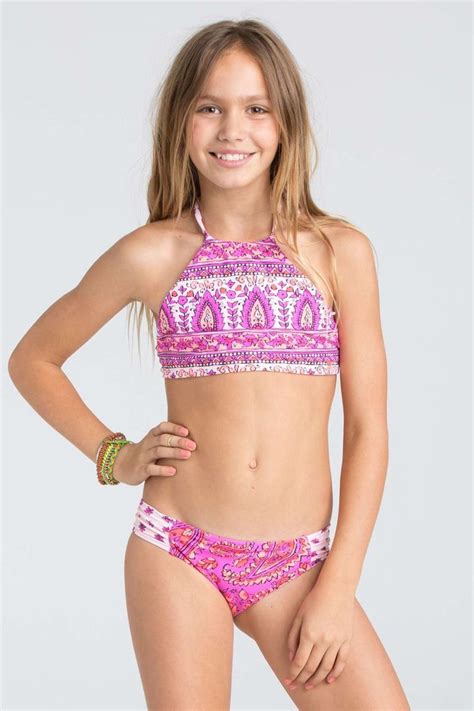 Billabong Girls Penny Lane Reversible Bikini Pretty Pink Girls