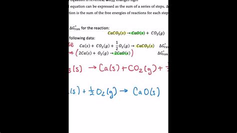 Calculating Gibbs Free Energy For A Stepwise Reaction Youtube