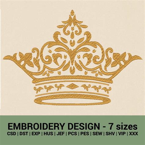 Crown Embroidery Design Tiara Embroidery Design For Embroidery