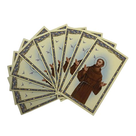 Buy H Holly Lines St Francis Prayer Cards Catholic Saint Francis Of