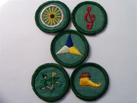 Girl Scout Intermediate Badges Light Green Cheesecloth Backing Lot