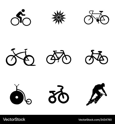 Bicycle Icons Set Royalty Free Vector Image Vectorstock