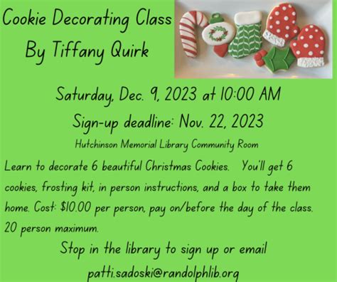 Cookie Decorating Class | Hutchinson Memorial Library