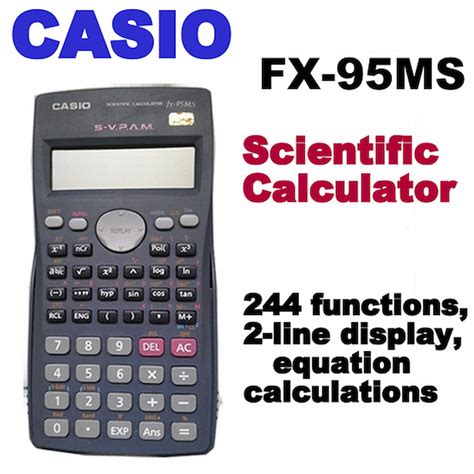 Casio Fx Ms Scientific Calculator With Line Natural Textbook