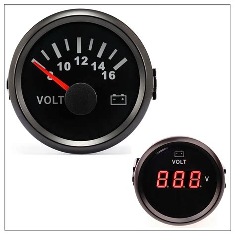 Car Voltmeter 52mm Mini Round Pointer Display Waterproof Gauge Meter