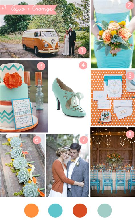 Funky Wedding Inspiration Board 7 Aqua Orange Wedding