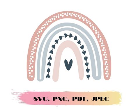 Boho Rainbow Svg Cricut Cut Files Silhouette Cut Files Baby Etsy