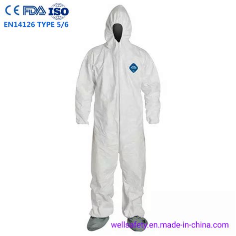 Factory Price Type 56 Disposable Tyvek 400 Coverall 60g Washable Ppe