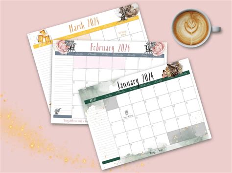 Free Printable Wizard Magic Harry Potter Inspired Calendar