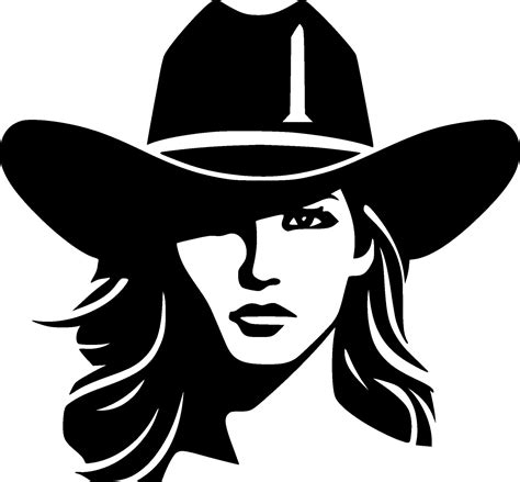 Cowgirl Black And White Isolated Icon Vector Illustration 30764468