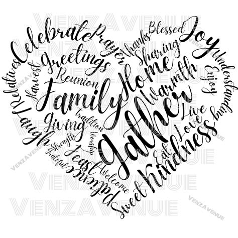Cute Thanksgiving Heart Lettering Svg and Png/trendy Thanksgiving Image
