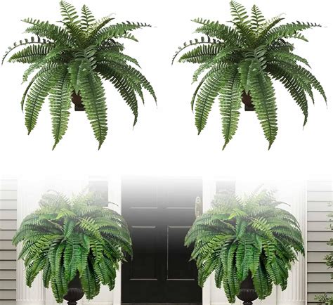 Amazon Cinvoma Artificial Boston Ferns For Outdoors Uv Resistant