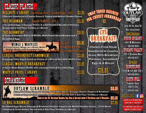 Menus — Outlaw Bbq And Cater Market