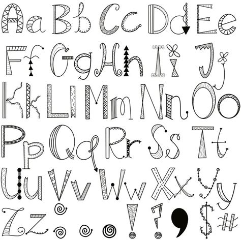 Doodle Alphabet Font Clipart PNG and TTF Format - Etsy | Hand lettering ...