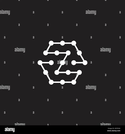 Letter Z Rounded Hexagon Molecules Geometric Symbol Simple Logo