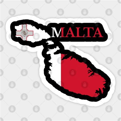 Malta Flag Map Malta Sticker Teepublic