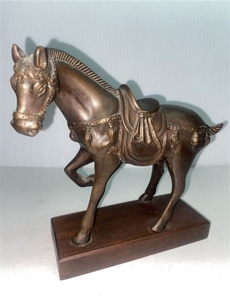 Tang Dynasty Style Warhorse Metal Horse Statue Figure Bronze Ebay