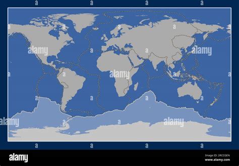 Shape Of The Antarctica Tectonic Plate On The Solid Contour Map In The