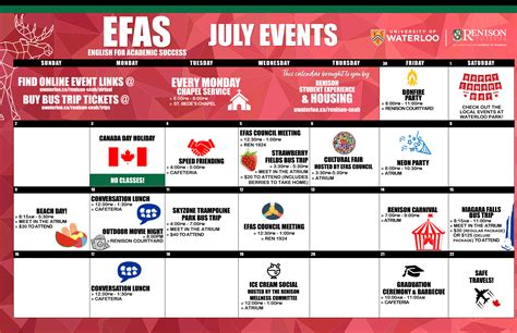 Your July Events Calendar is your chance to get involved! | Renison ...