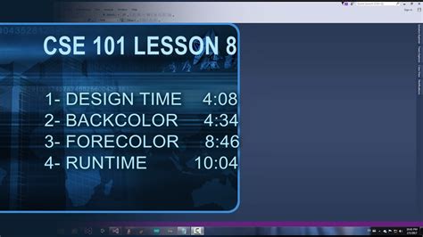 CSE 101 មរនទ៨ design time runtime backcolor forecolor YouTube