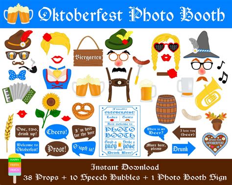 Printable Oktoberfest Photo Booth Propsbeer Photo Etsy Oktoberfest