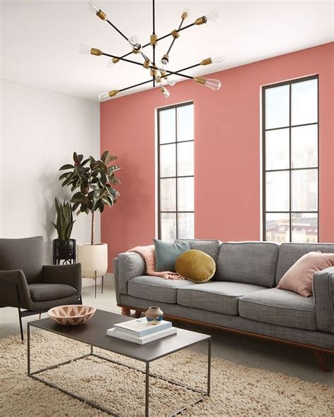 Coral Clay Wall Win Accent Walls In Living Room Coral Living Rooms