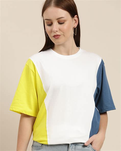 Buy Womens Colourblocked Oversized T Shirt For Women Multicolor Online At Bewakoof