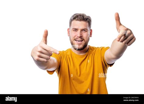 man making yeah gesture stock photo alamy