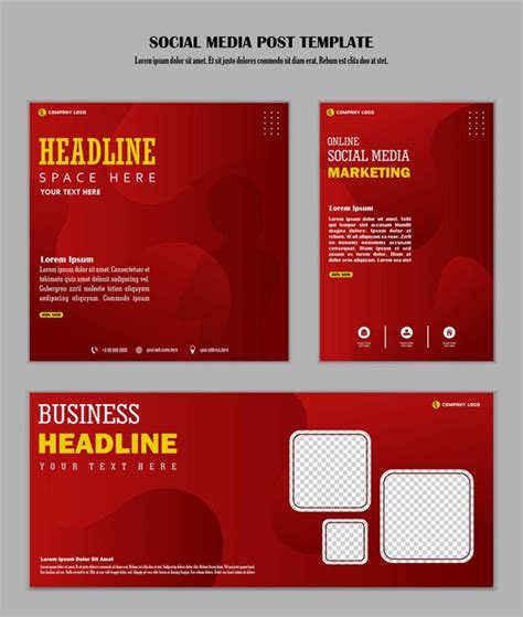 Premium Vector Red Background Social Media Post Template