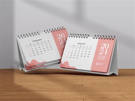 Mod Le De Calendrier De Bureau En Spirale Horizontale Psd Premium