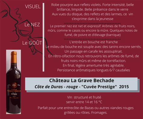 Château La Grave Béchade nos vins à lécole de sommellerie La