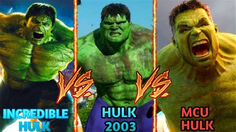 Hulk Vs Incredible Hulk Vs Mcu Hulk Who Would Win In A Fight