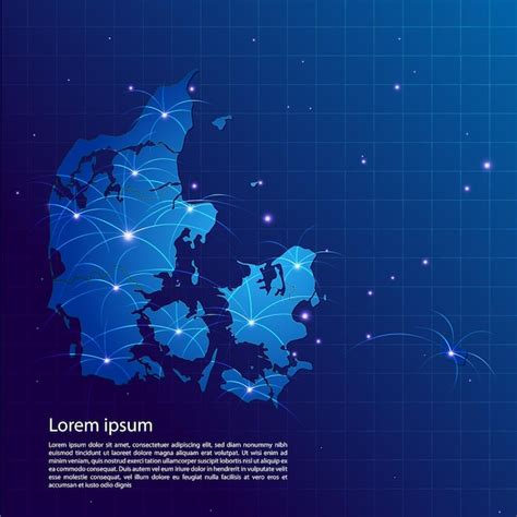 Premium Vector Denmark Map Internet Network