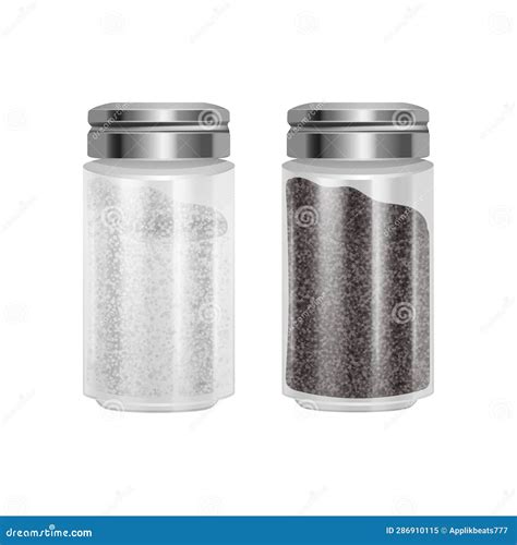 Set Of Salt And Pepper Pair Of Transparent Glass Shaker With Metal Cap