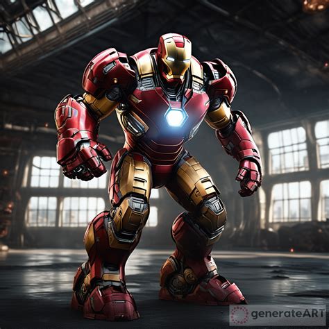 Photorealistic Rendering Of Iron Man In Hulkbuster Armor Generateart