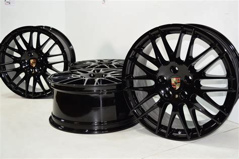 Porsche Cayenne Rs Spyder Factory Oem Black Rims Set Of Gloss