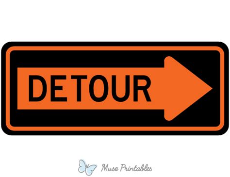 Printable Detour Right Arrow Sign