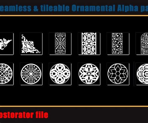 ArtStation - 705 seamless and tileable Ornamental Alpha patterns + 90 Adobe illustrator file ...