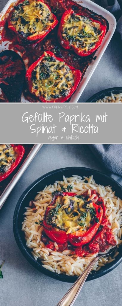 Gef Llte Paprika Mit Spinat Freistyle Verena Frei