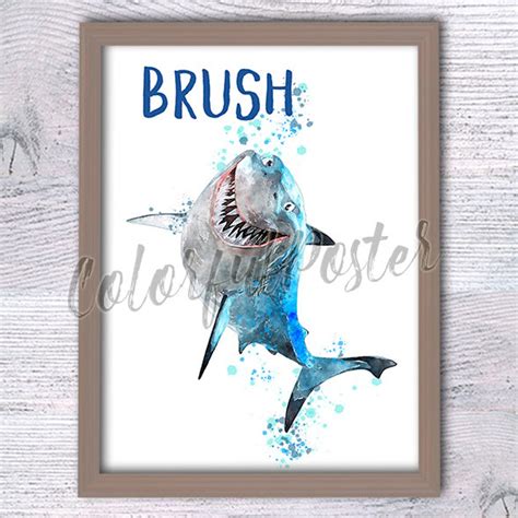 Finding Nemo Poster Bruce Print Finding Nemo Wall Decor Bruce Poster Bathroom Decoration Bruce ...