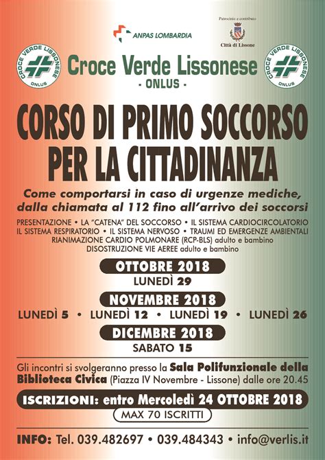 Corso Di Primo Soccorso Rivolto Alla Popolazione Croce Verde